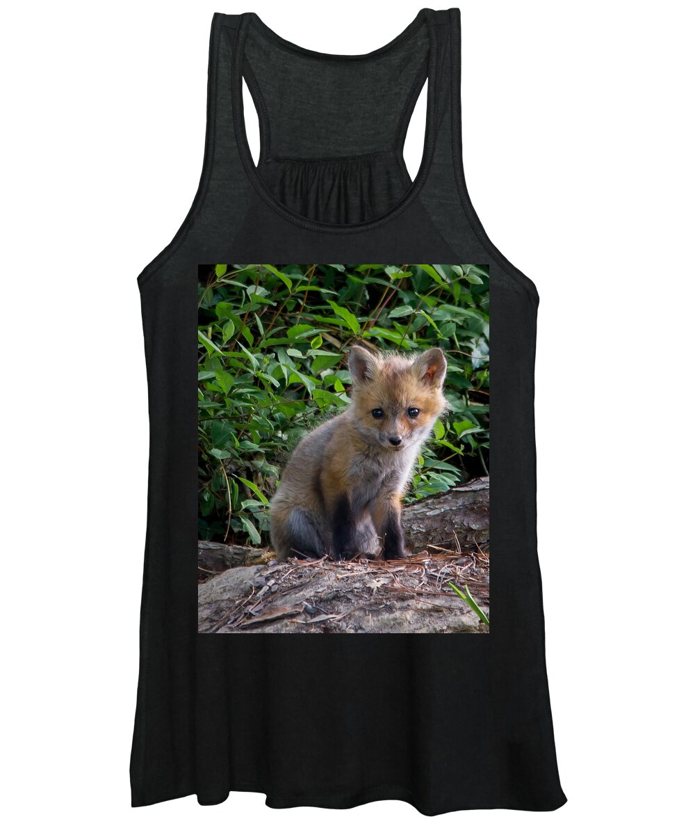 Wildlife Women's Tank Top featuring the photograph Baby Fox #1 by Stacy Abbott