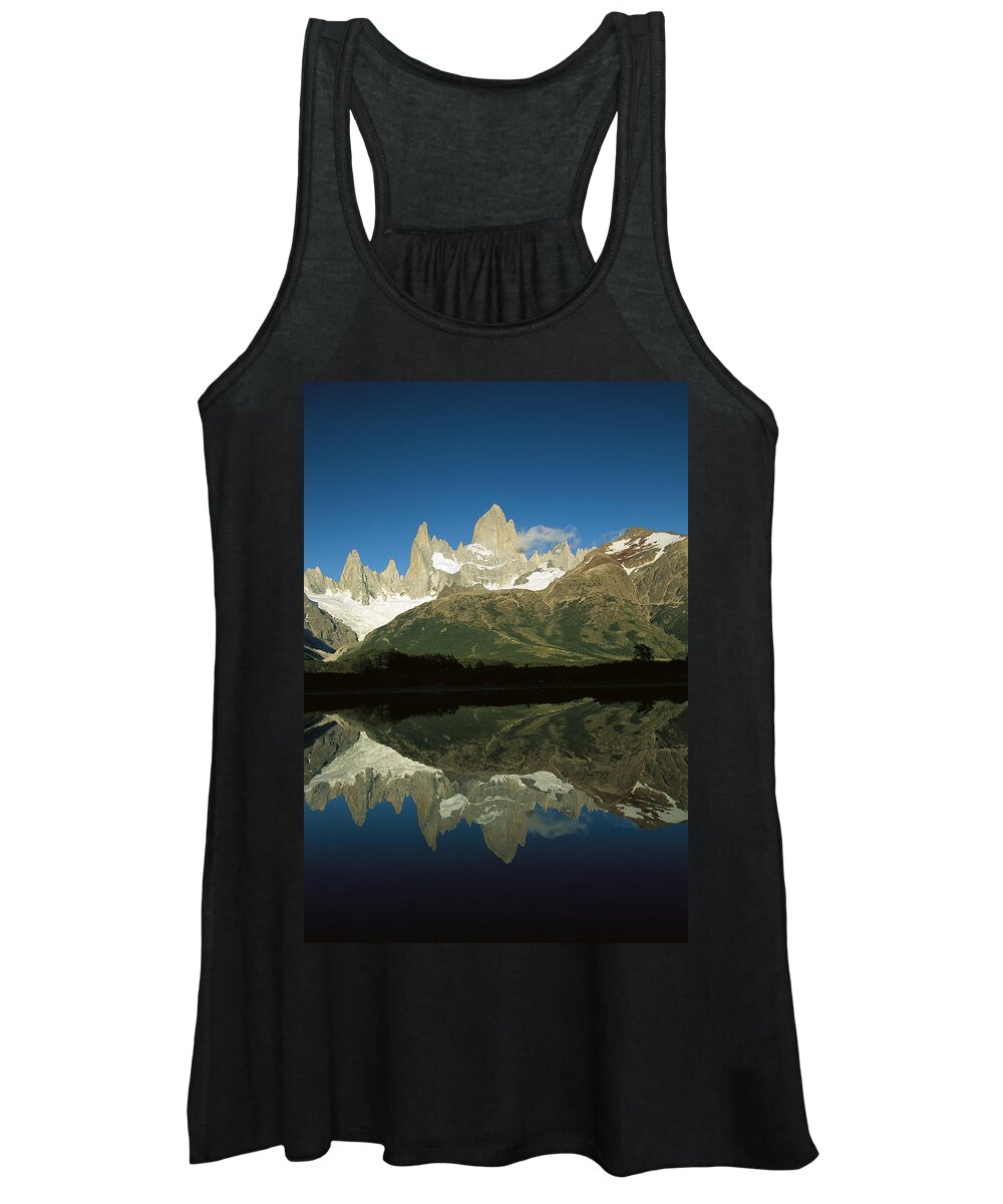 Feb0514 Women's Tank Top featuring the photograph Mt Fitzroy At Dawn Patagonia #1 by Colin Monteath
