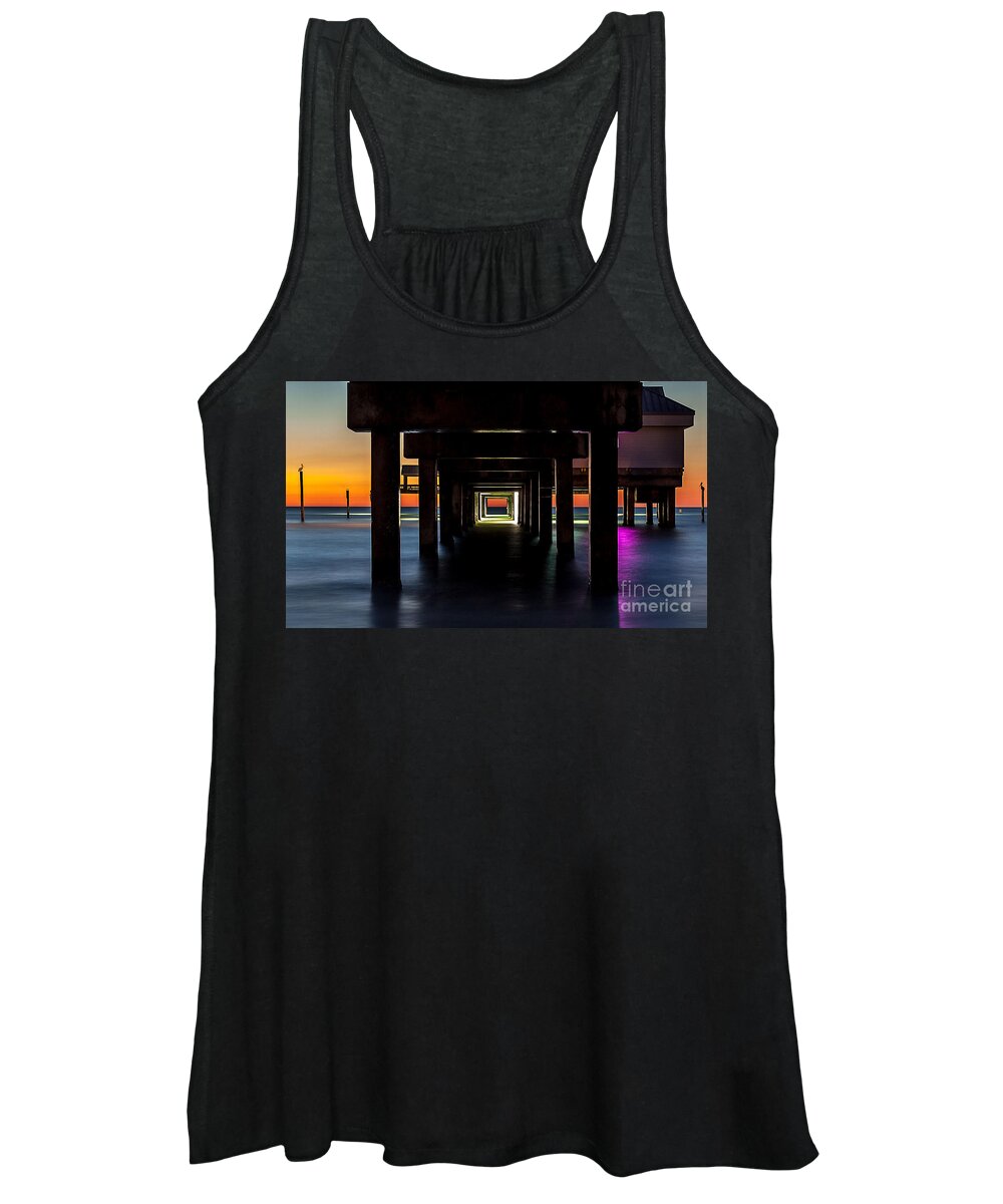 Nature Women's Tank Top featuring the photograph Pier Under II #2 by Steven Reed