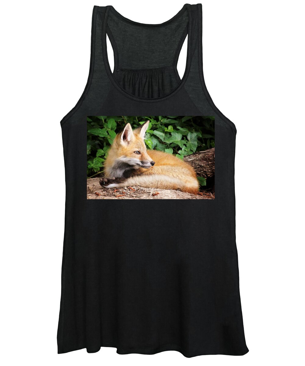 Young Women's Tank Top featuring the photograph Young Fox #2 by Stacy Abbott