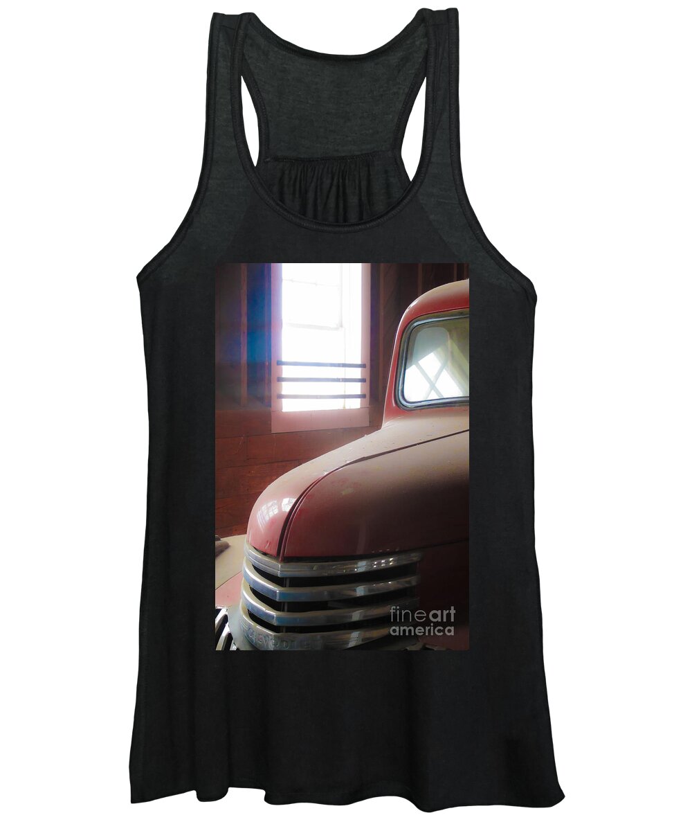 Red Women's Tank Top featuring the photograph 1940s Era Red Chevrolet Truck by Jo Ann Tomaselli