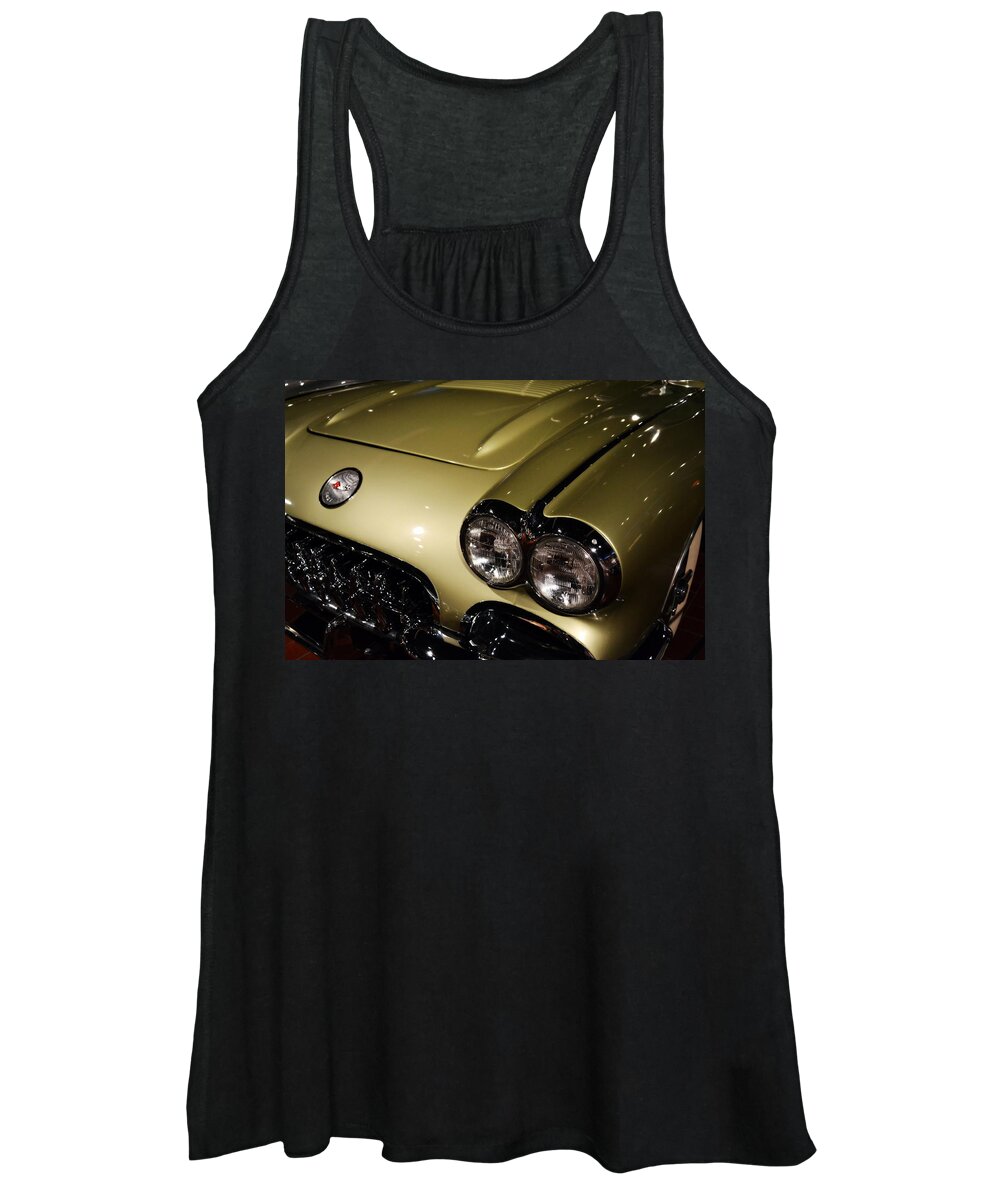 Corvette Women's Tank Top featuring the photograph 1958 Fancy Free Corvette J58S by Michelle Calkins