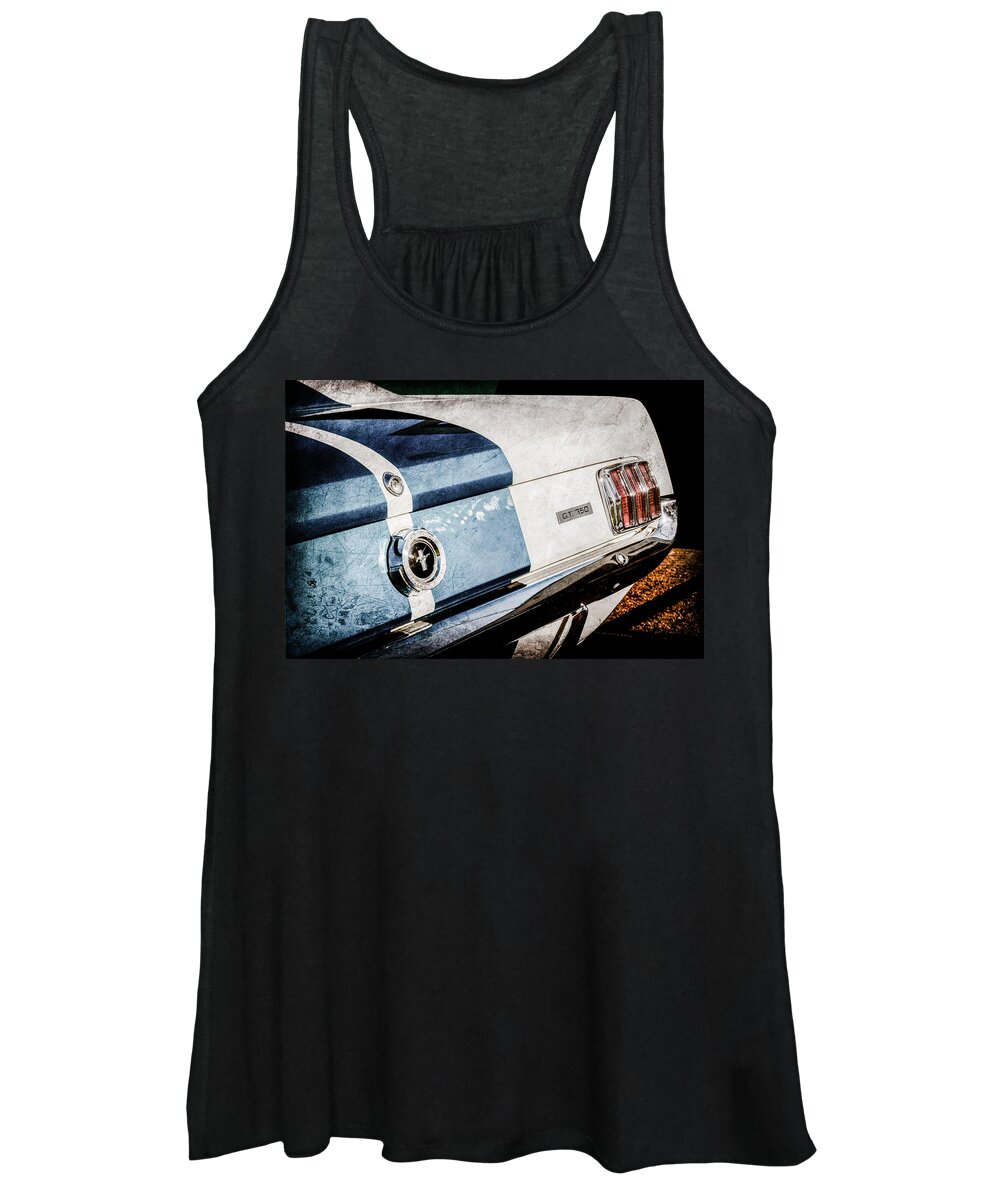 1965 Shelby Mustang Gt350 Taillight Emblem Women's Tank Top featuring the photograph 1965 Shelby Mustang GT350 Taillight Emblem -0809ac by Jill Reger