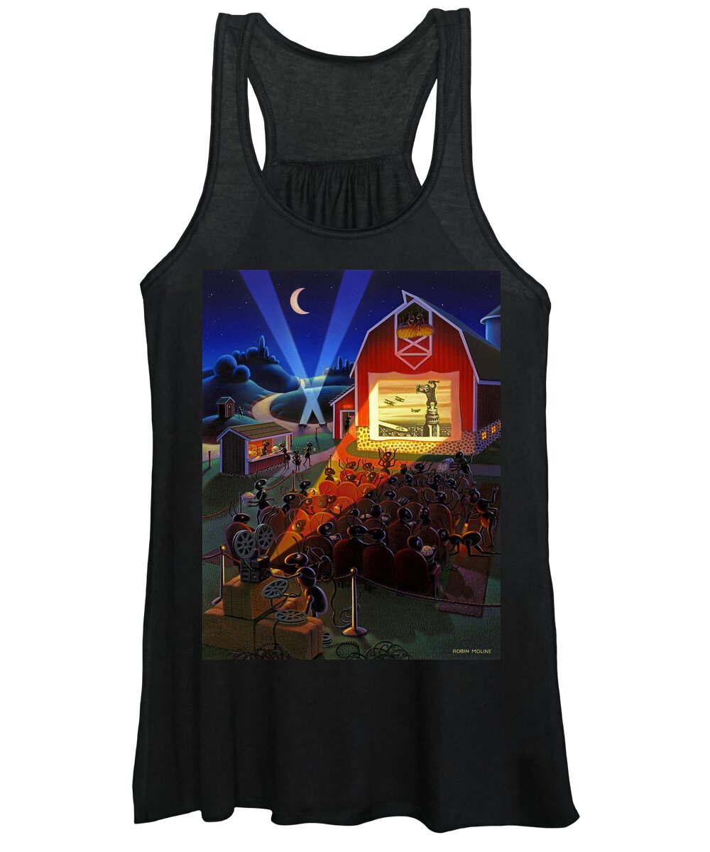 Ants Women's Tank Top featuring the painting Ants at the Movies by Robin Moline