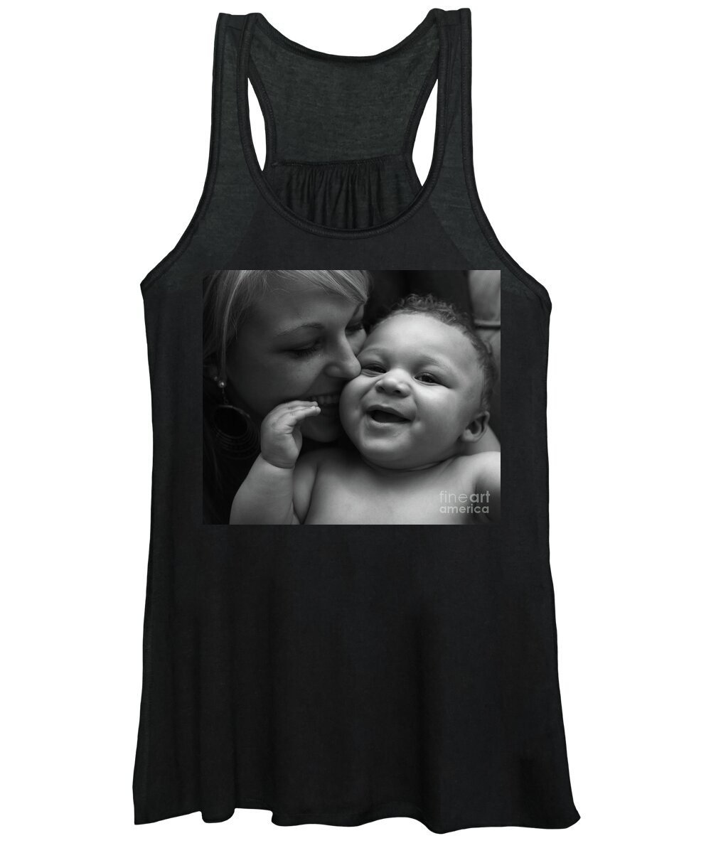 Black And White Women's Tank Top featuring the photograph Joy by Nadine Rippelmeyer