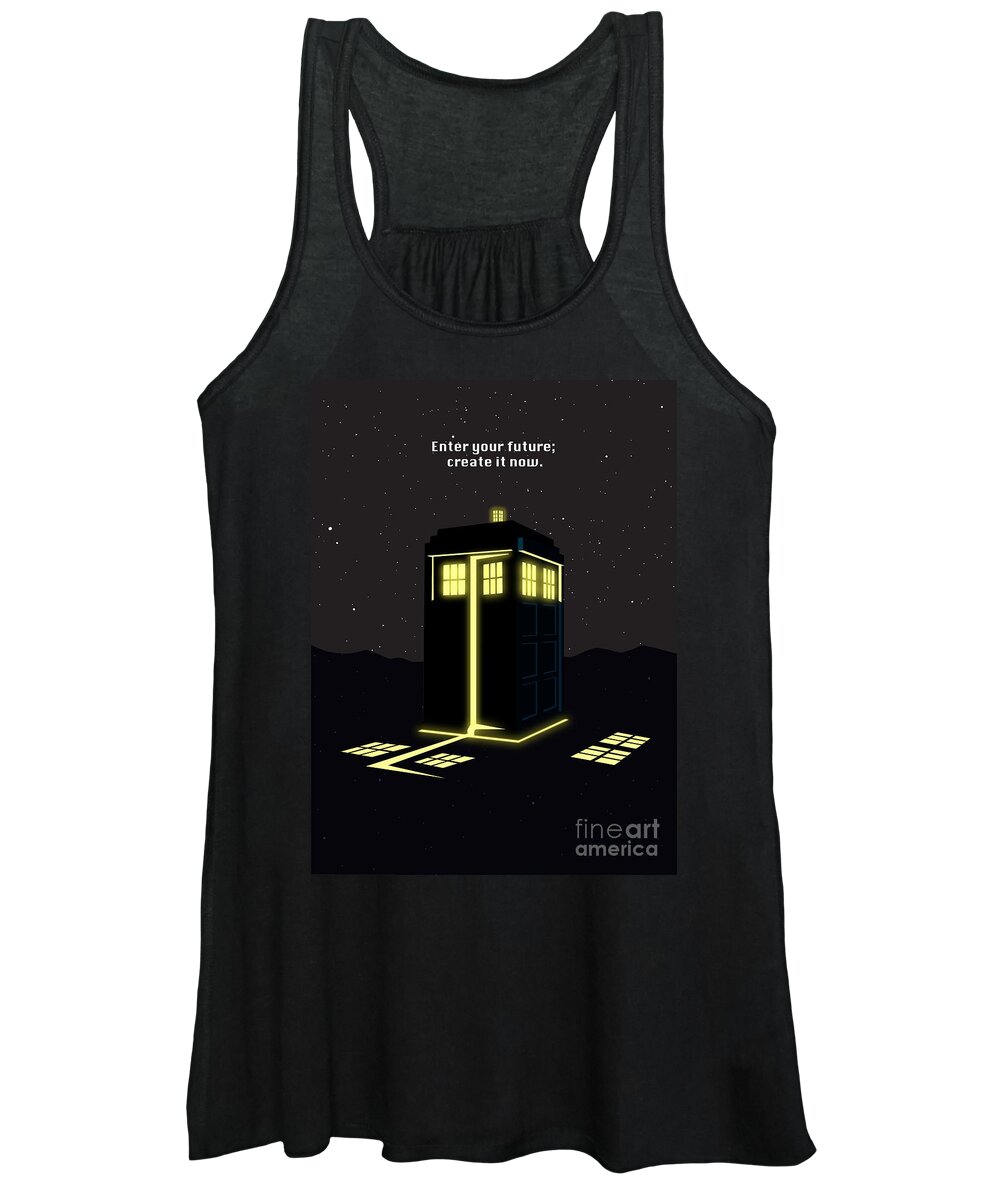 Dr Who Women's Tank Top featuring the painting Print #2 by Sassan Filsoof