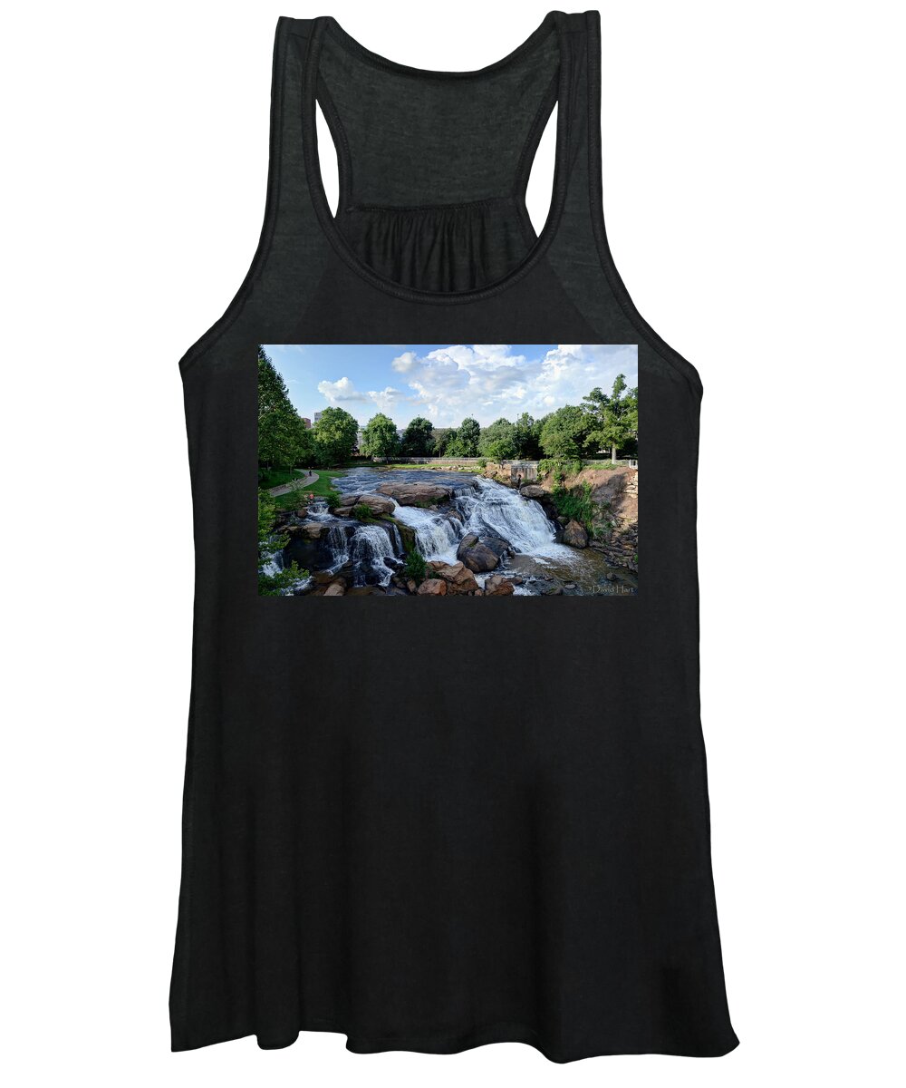 Reedy Women's Tank Top featuring the photograph Reedy River Falls #2 by David Hart