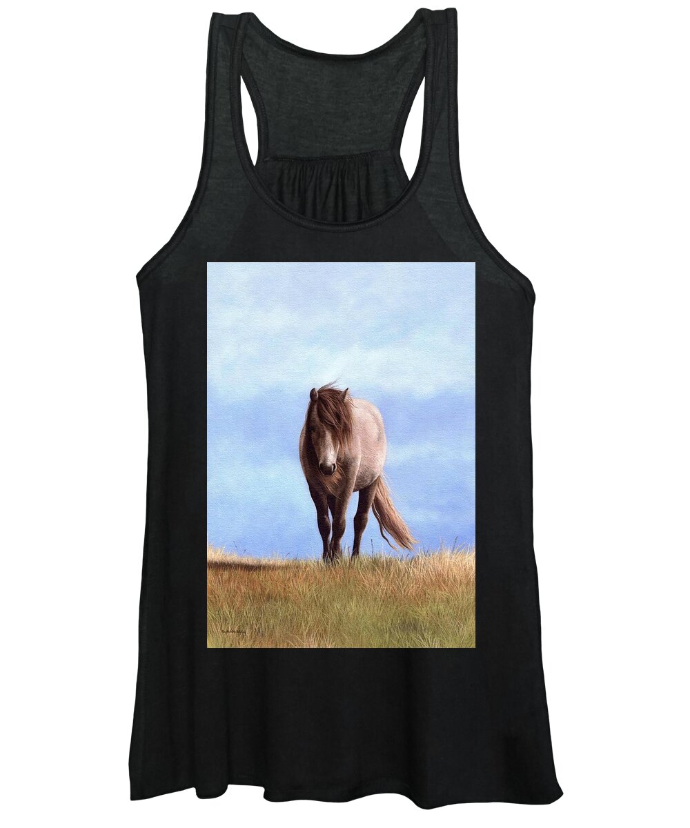 Pony Women's Tank Top featuring the painting Welsh Pony Painting #2 by Rachel Stribbling
