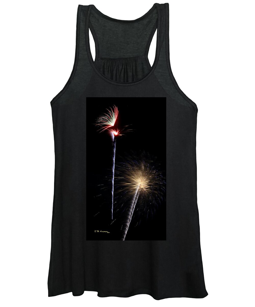 Fireworks Women's Tank Top featuring the photograph Fireworks at St Albans Bay #5 by R B Harper
