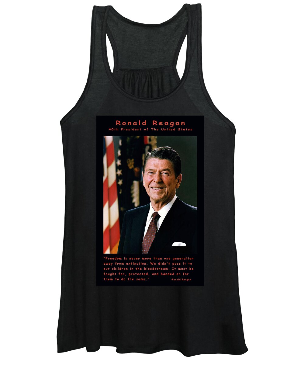 Official White House Photograph Women's Tank Top featuring the digital art President Ronald Reagan #3 by Official White House Photograph