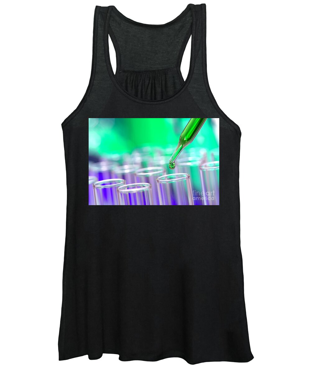 Test Women's Tank Top featuring the photograph Laboratory Test Tubes in Science Research Lab #4 by Science Research Lab