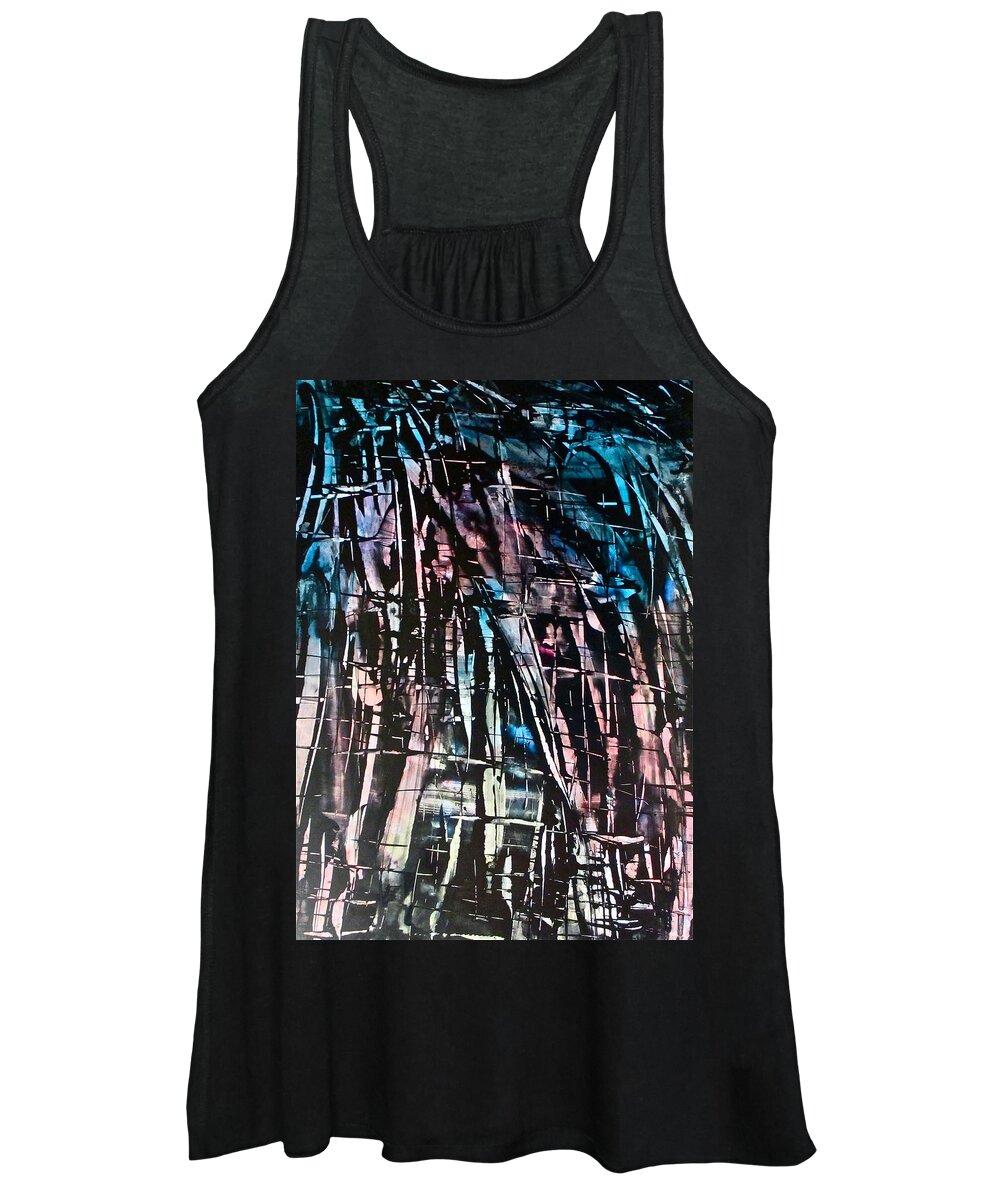 Abstract Women's Tank Top featuring the painting 40-Hour Week by Janice Nabors Raiteri