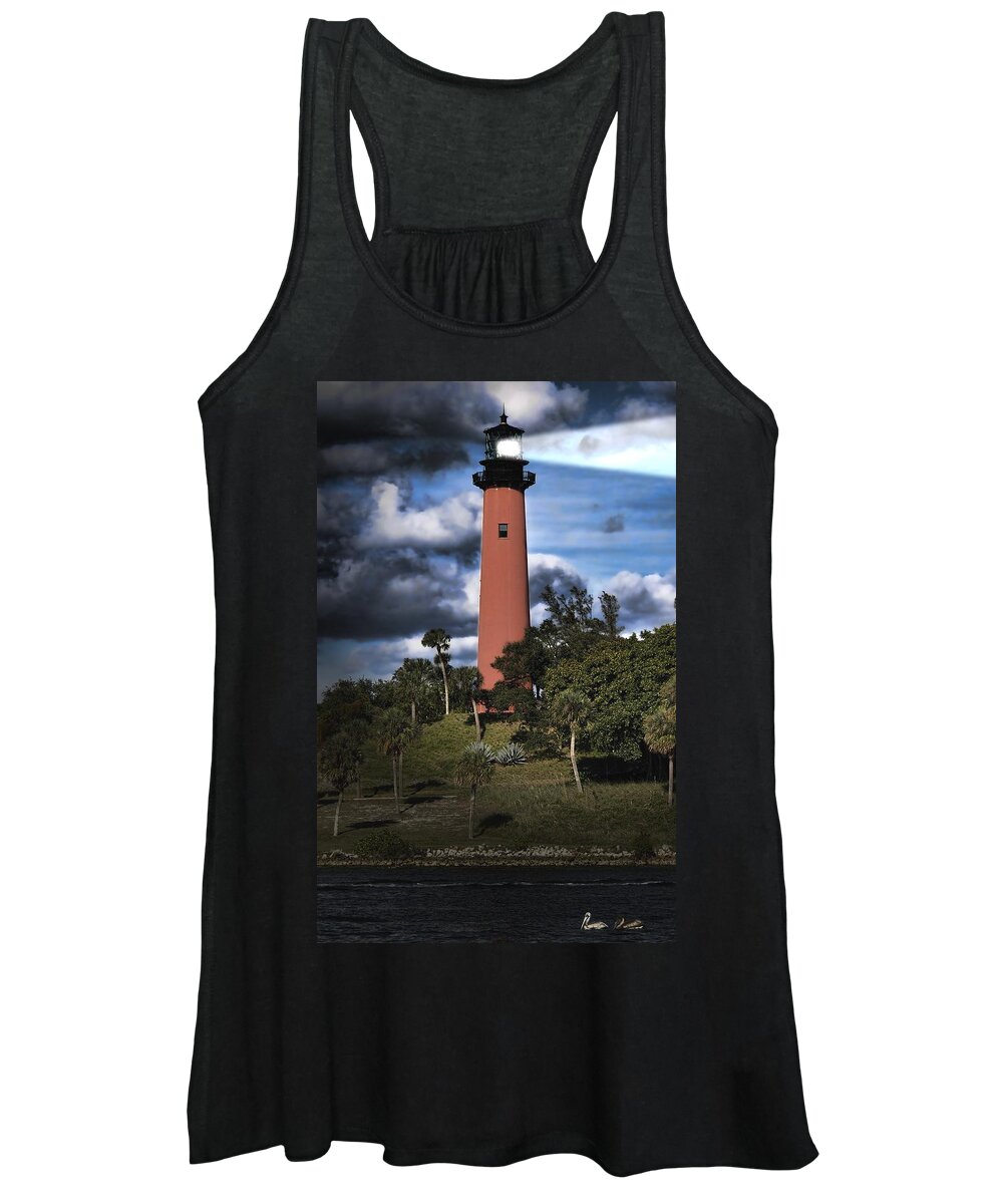 Lighthouse Women's Tank Top featuring the photograph Jupiter lighthouse-c by Rudy Umans