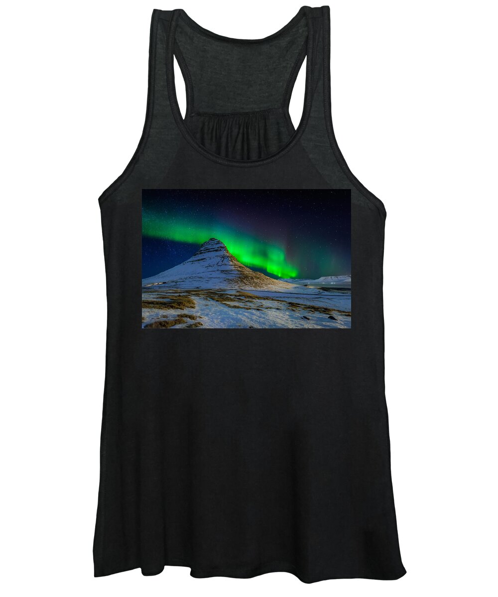 Photography Women's Tank Top featuring the photograph Aurora Borealis Or Northern Lights #6 by Panoramic Images