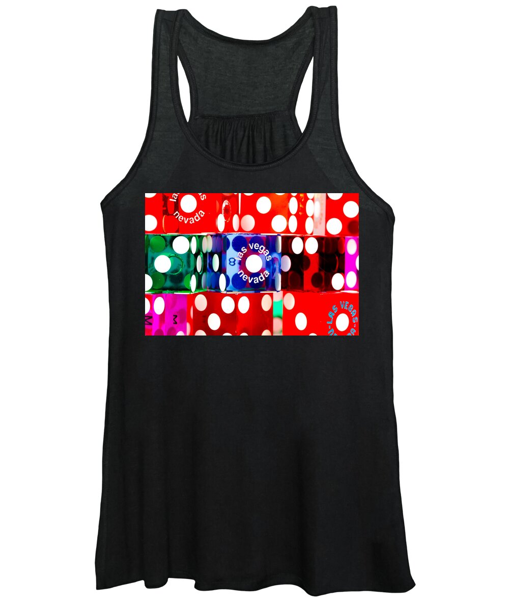 Las Vegas Women's Tank Top featuring the photograph Colorful Dice by Raul Rodriguez