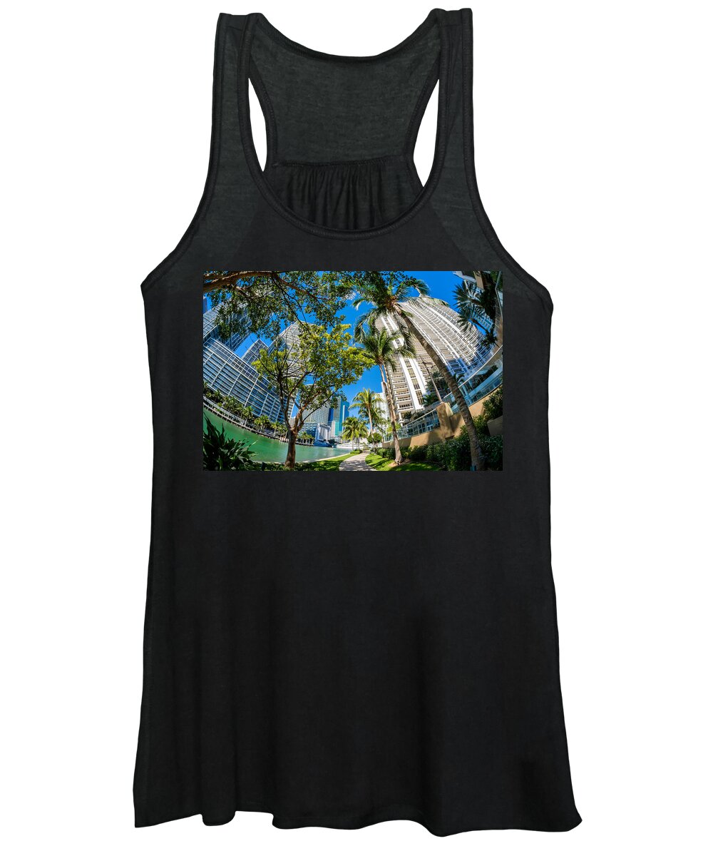 Architecture Women's Tank Top featuring the photograph Downtown Miami Brickell Fisheye by Raul Rodriguez
