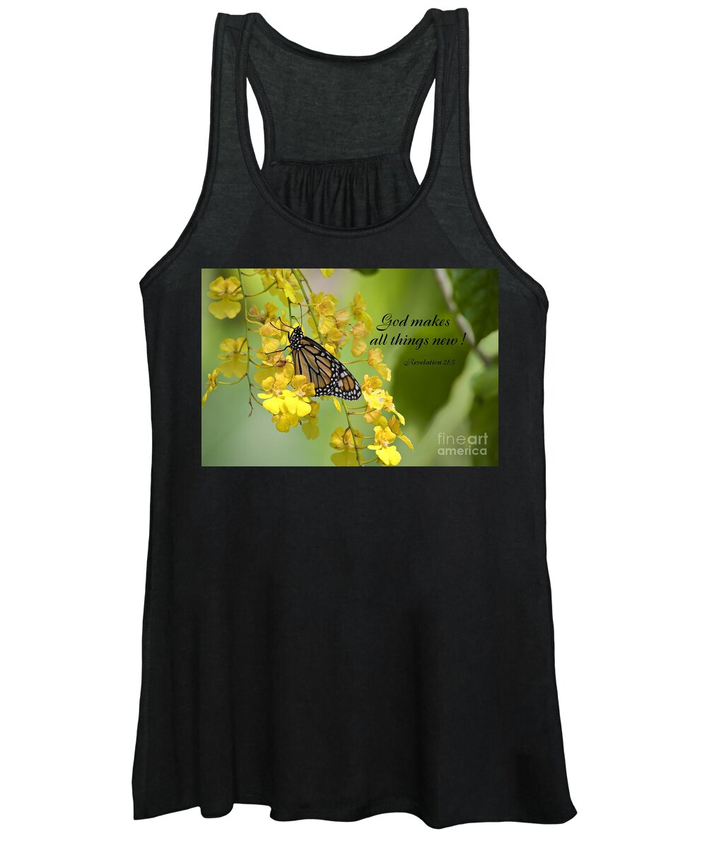 Scripture Women's Tank Top featuring the photograph Butterfly Scripture #8 by Jill Lang