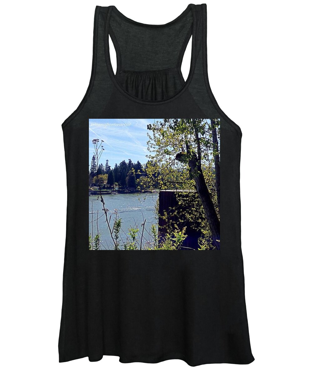 Nothingisordinary_ Women's Tank Top featuring the photograph A Beautiful Day For A Walk By The by Anna Porter