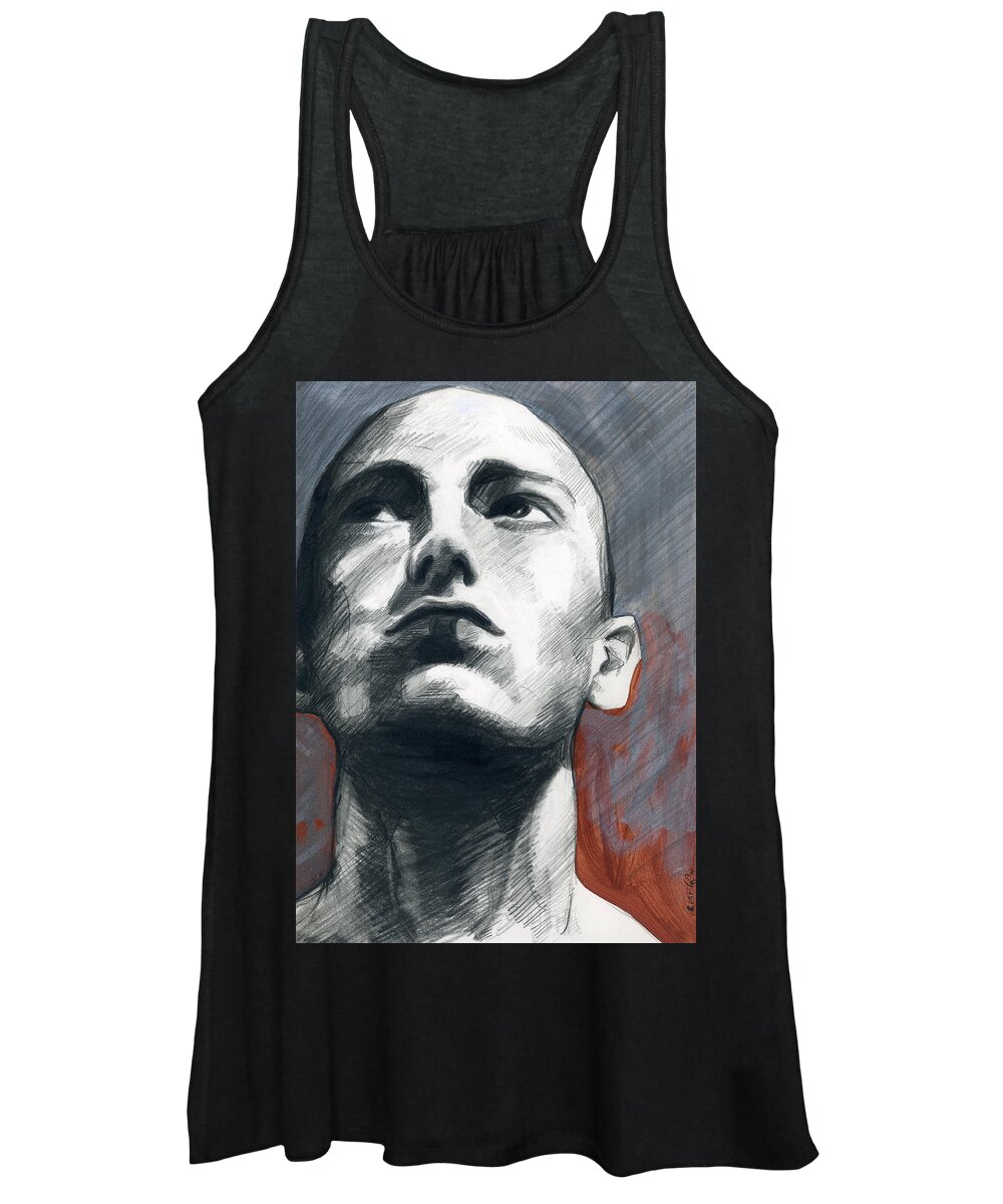 Male Figure Art Women's Tank Top featuring the painting A Boy Named Patience by Rene Capone