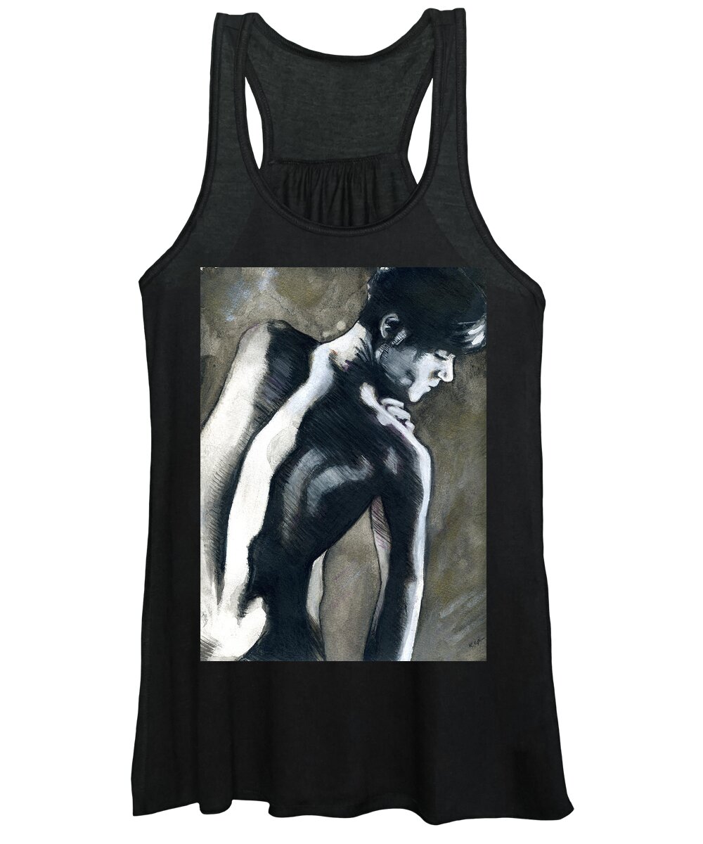 Rene Capone Women's Tank Top featuring the painting A Boy Named Shadow by Rene Capone