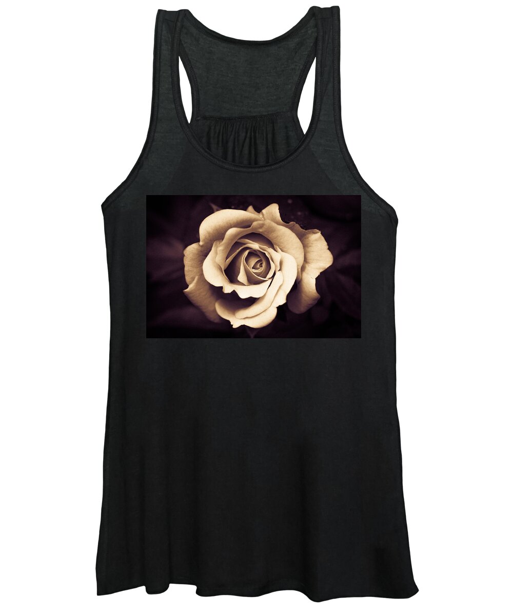 2014 Women's Tank Top featuring the photograph A Chocolate Raspberry Rose by Wade Brooks