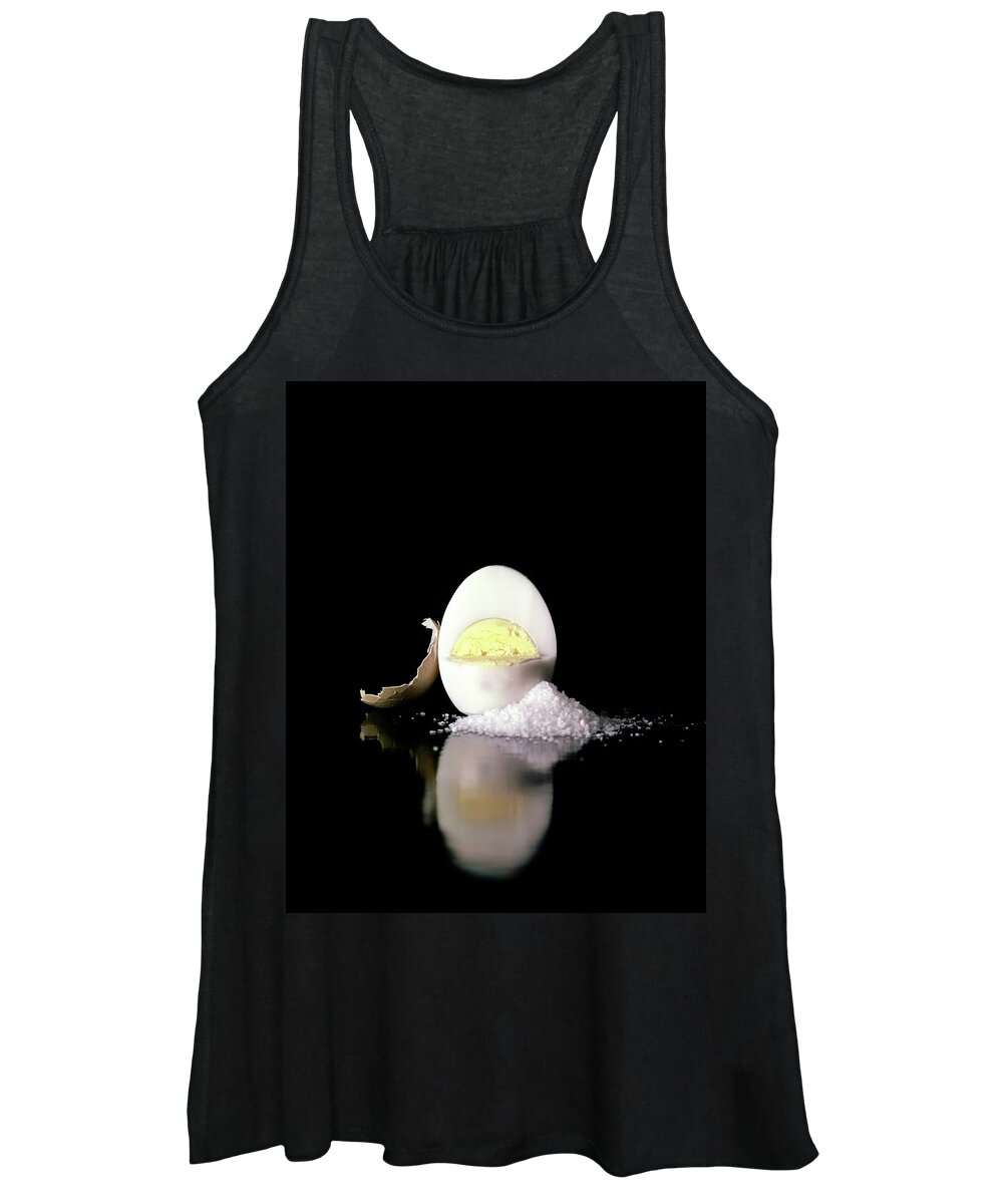 Studio Shot Women's Tank Top featuring the photograph A Hard Boiled Egg by Fotiades
