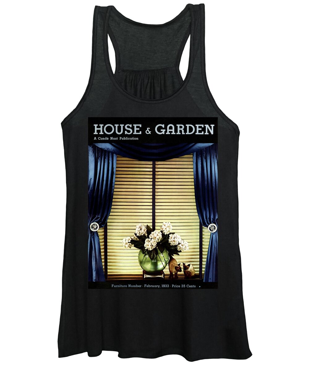 Illustration Women's Tank Top featuring the photograph A House And Garden Cover Of Flowers By A Window by Anton Bruehl