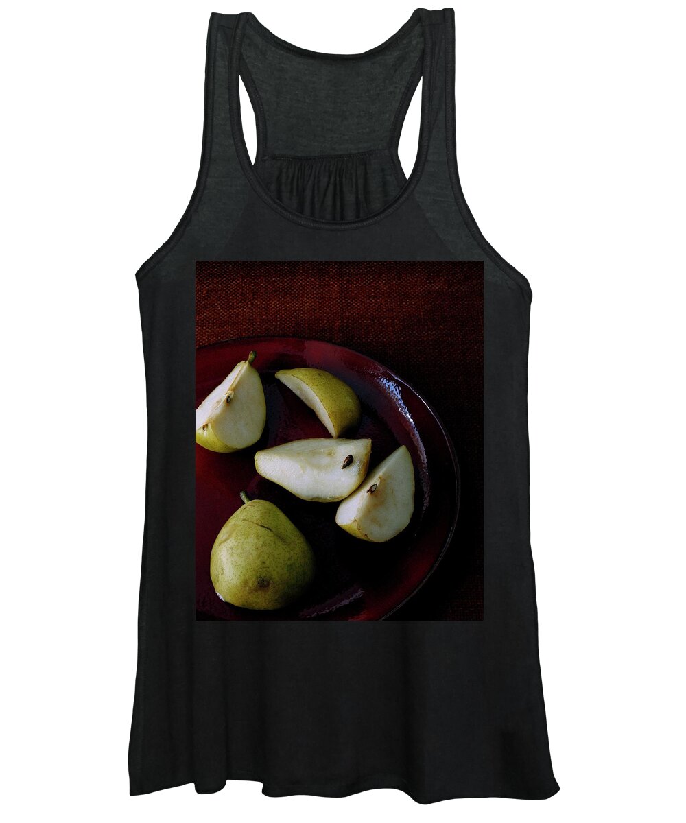 Pear Women's Tank Top featuring the photograph A Plate Of Pears by Romulo Yanes