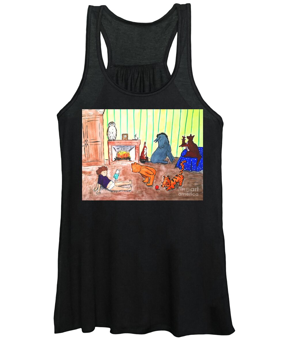 Classic Winnie The Pooh Women's Tank Top featuring the painting A Row Of Toes by Denise Railey