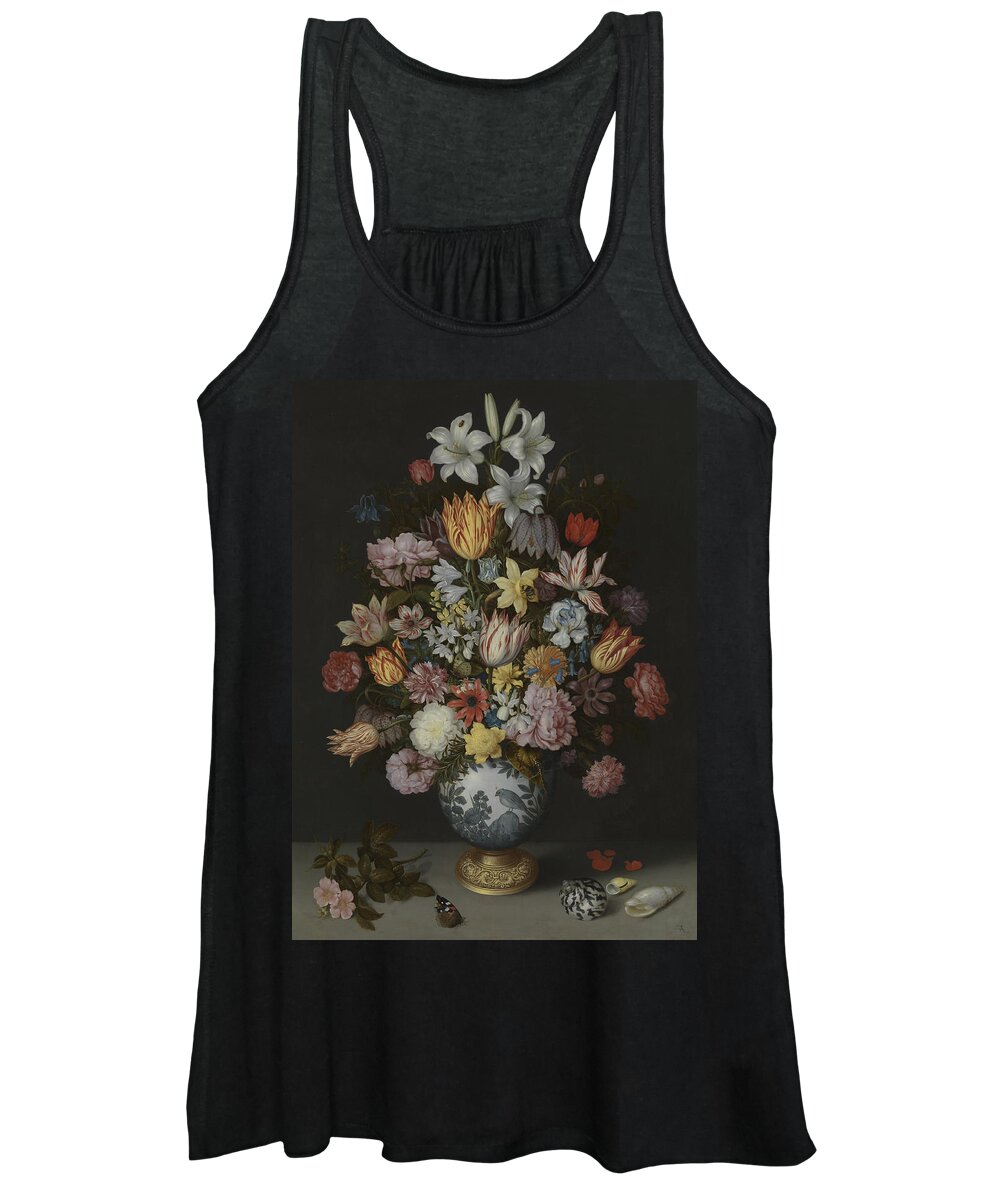 Still Women's Tank Top featuring the painting A Still Life of Flowers in a Wan-Li Vase by Ambrosius Bosschaert the Elder