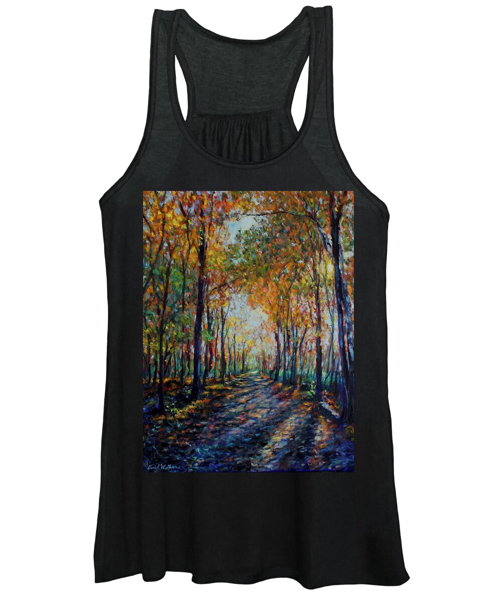 Autumn Women's Tank Top featuring the painting A walk in Autumn by Daniel W Green