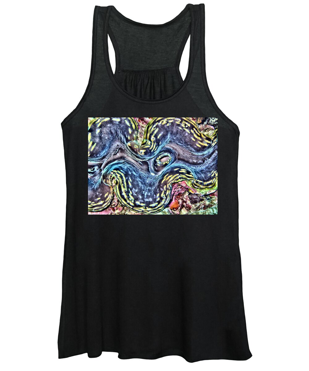 Fluted Giant Clam Women's Tank Top featuring the digital art Fluted Giant Clam by Roy Pedersen