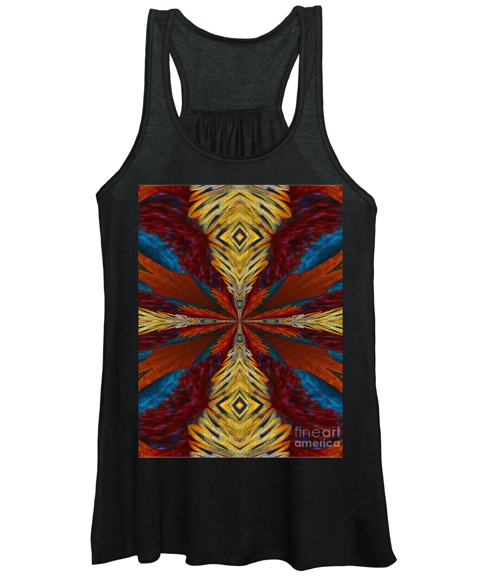 Feather Women's Tank Top featuring the digital art Abstract Feathers by Smilin Eyes Treasures