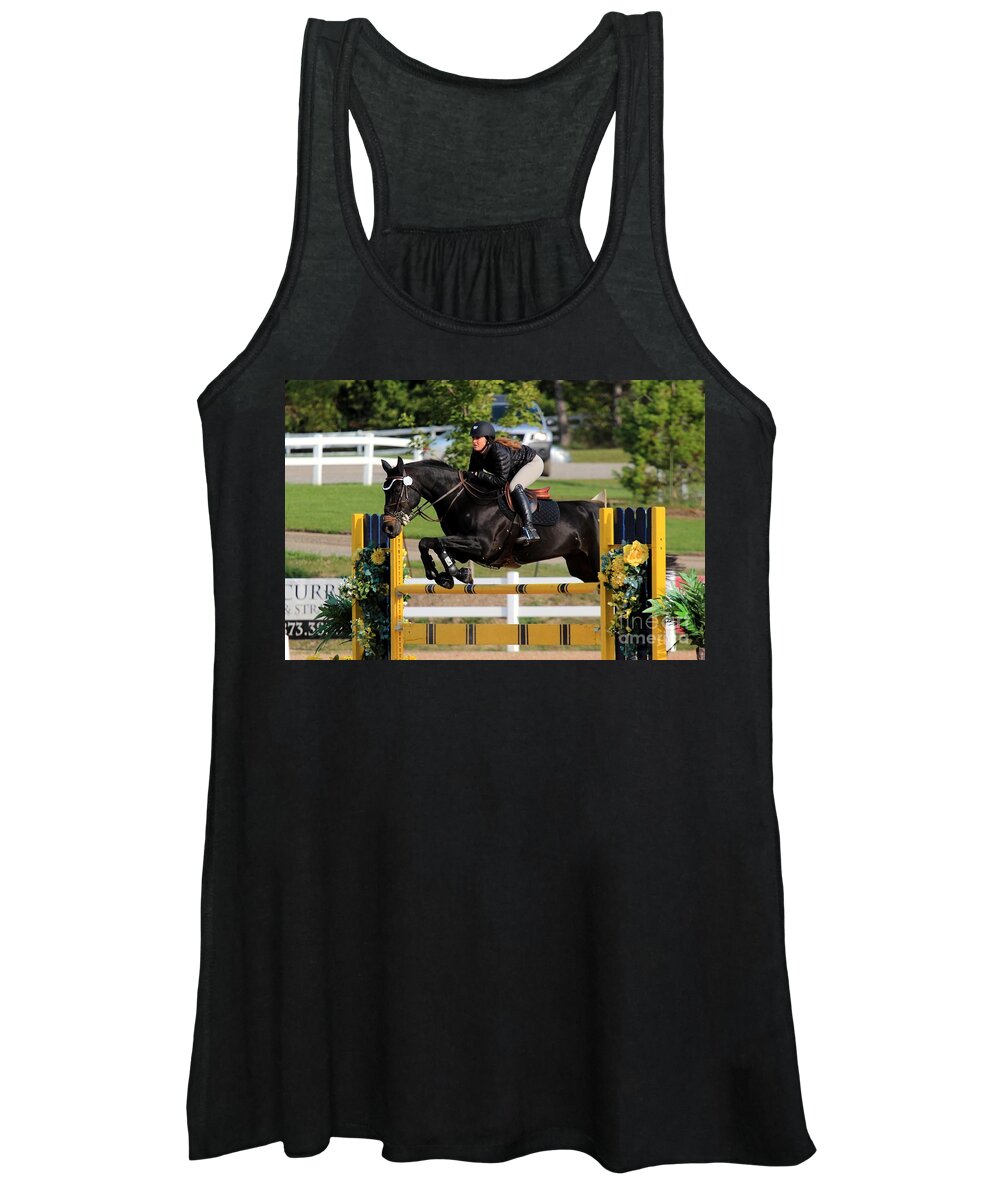 Horse Women's Tank Top featuring the photograph Ac-jumper166 by Janice Byer