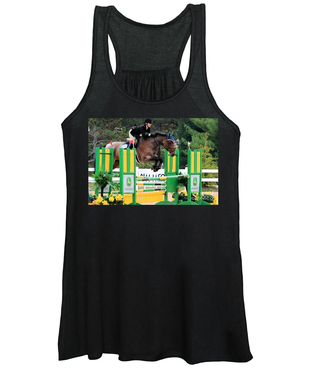 Horse Women's Tank Top featuring the photograph Ac-jumper64 by Janice Byer