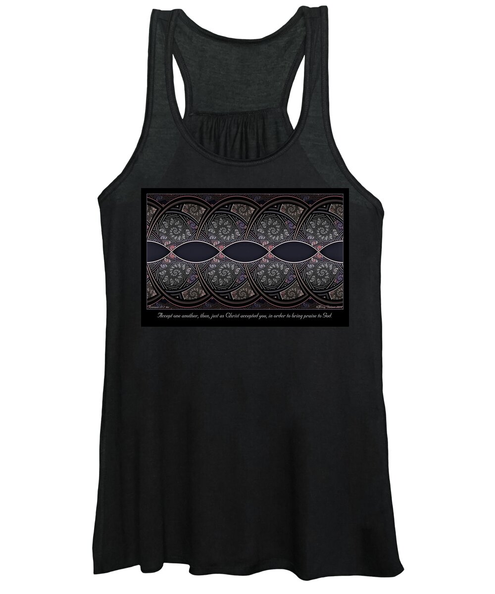 Fractal Women's Tank Top featuring the digital art Accept One Another by Missy Gainer