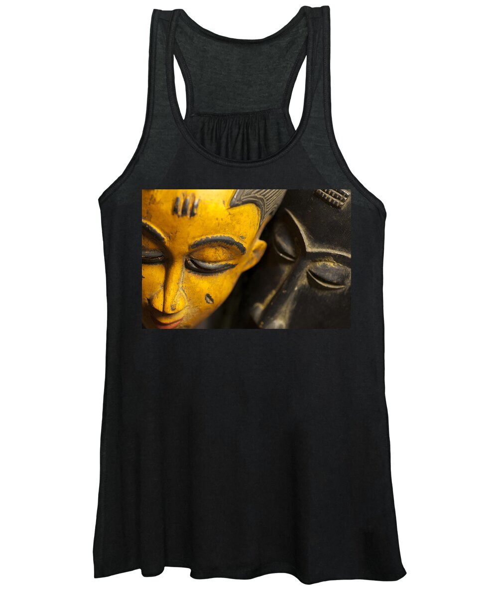 Abstract Women's Tank Top featuring the photograph African Masks by Raul Rodriguez