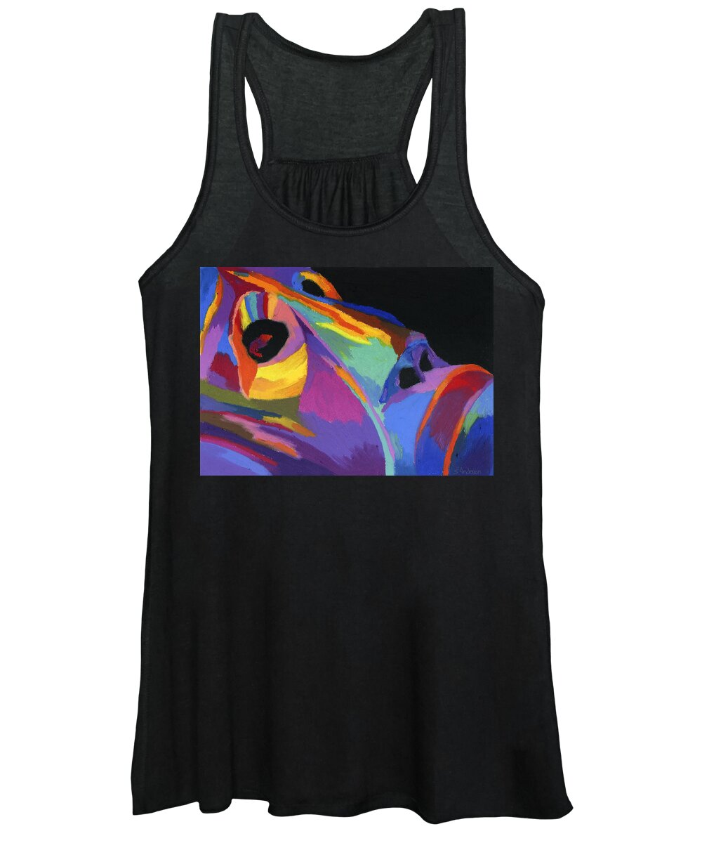 Mask Women's Tank Top featuring the painting African Tribal Mask by Stephen Anderson