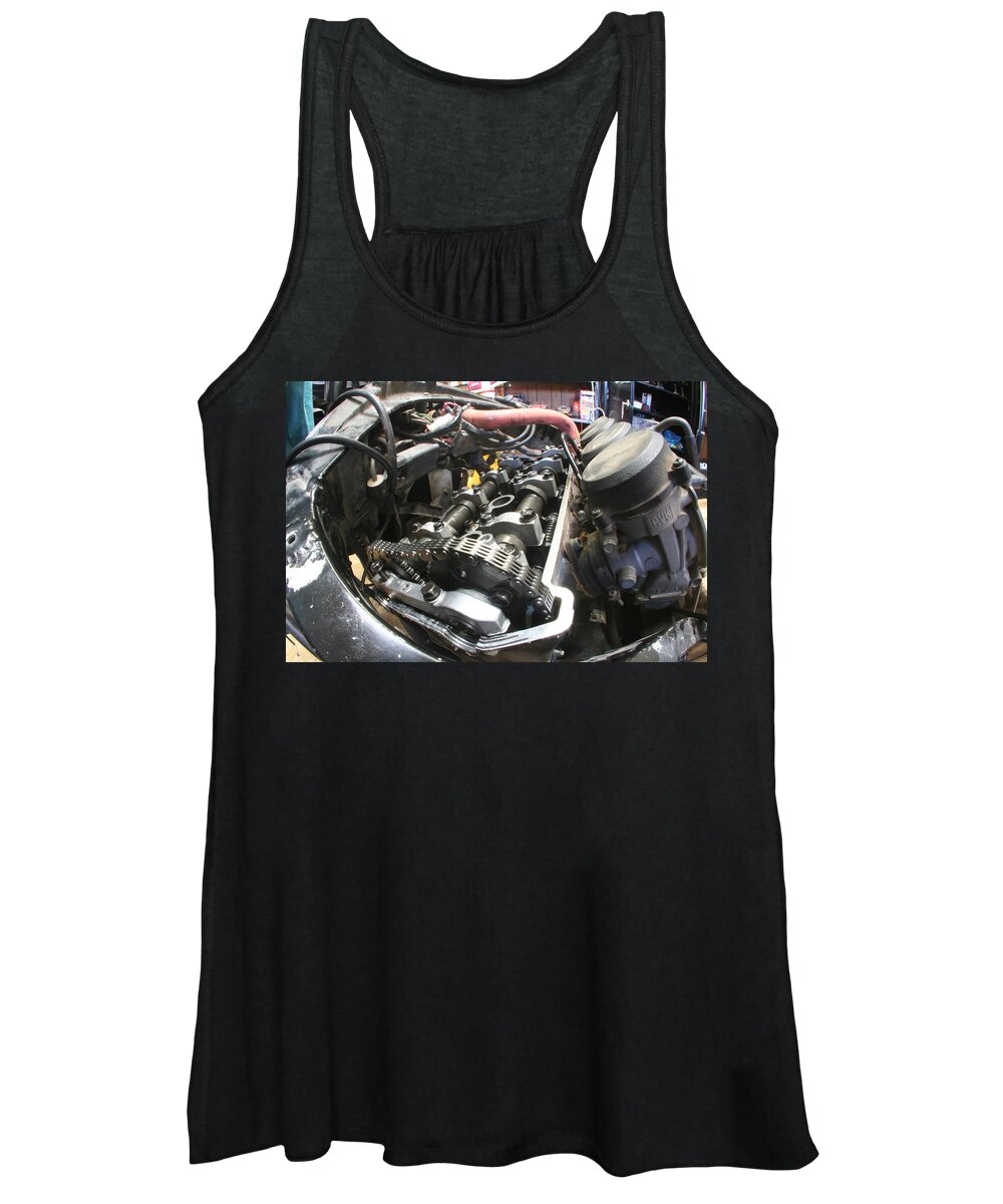 Motorcycle Women's Tank Top featuring the photograph All In The Timing by David S Reynolds
