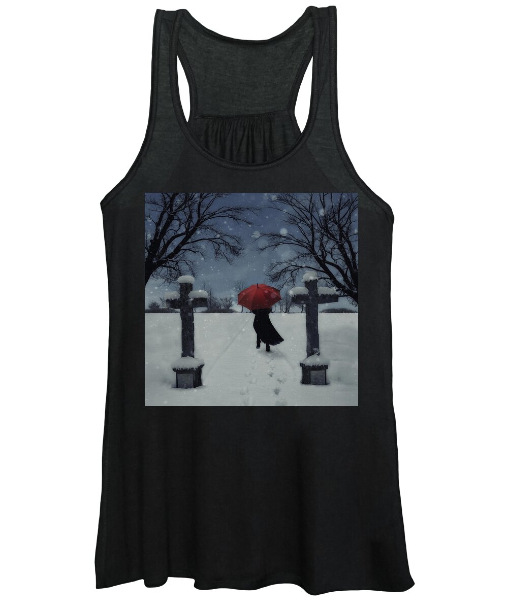 Woman Women's Tank Top featuring the photograph Alone In The Snow by Joana Kruse