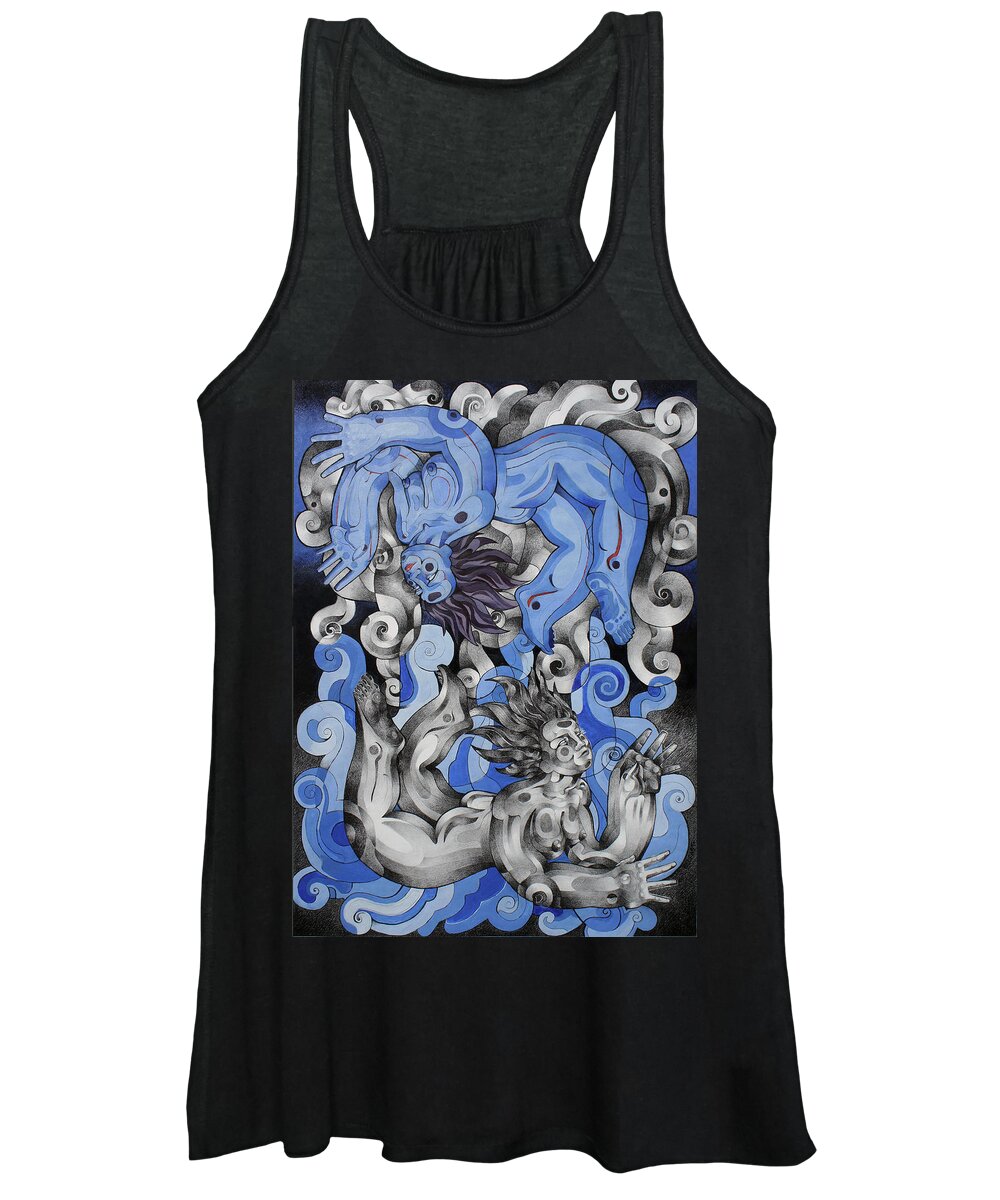 Art Women's Tank Top featuring the drawing Alter Ego by Myron Belfast