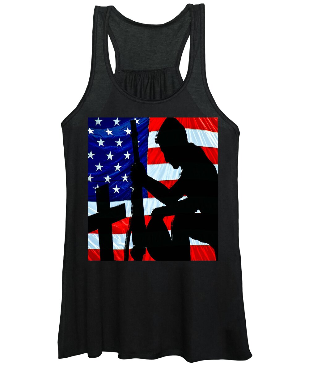 Patriotic Women's Tank Top featuring the photograph A Time To Remember American Flag At Rest by Bob Orsillo