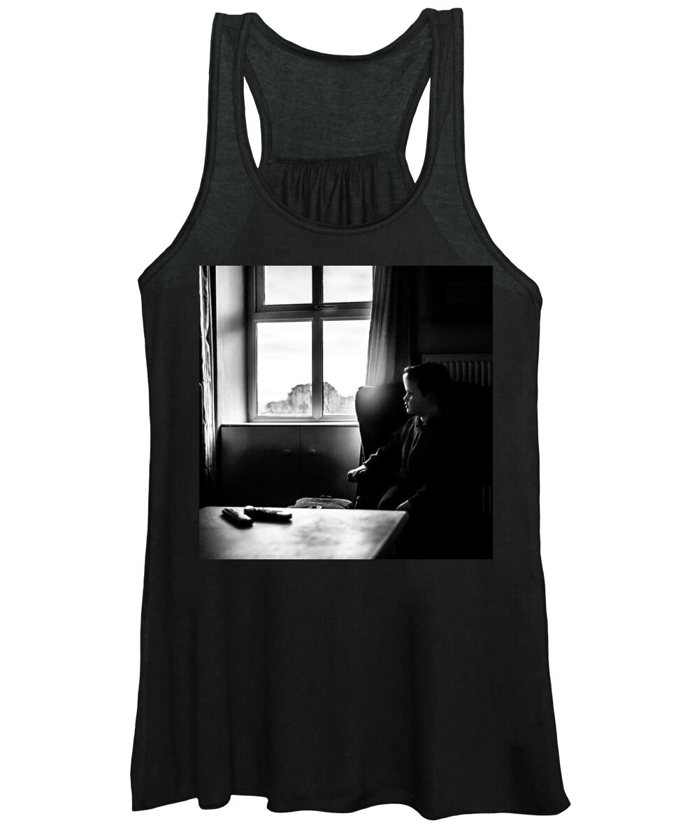 Boy Women's Tank Top featuring the photograph Amos, In The Window Light by Aleck Cartwright