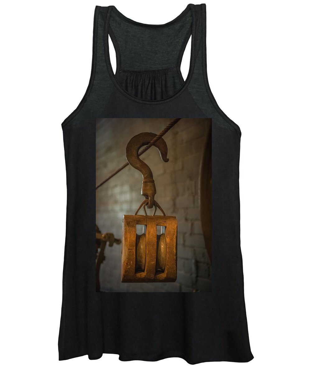 Pulley Women's Tank Top featuring the photograph Antique Pulley by Paul Freidlund