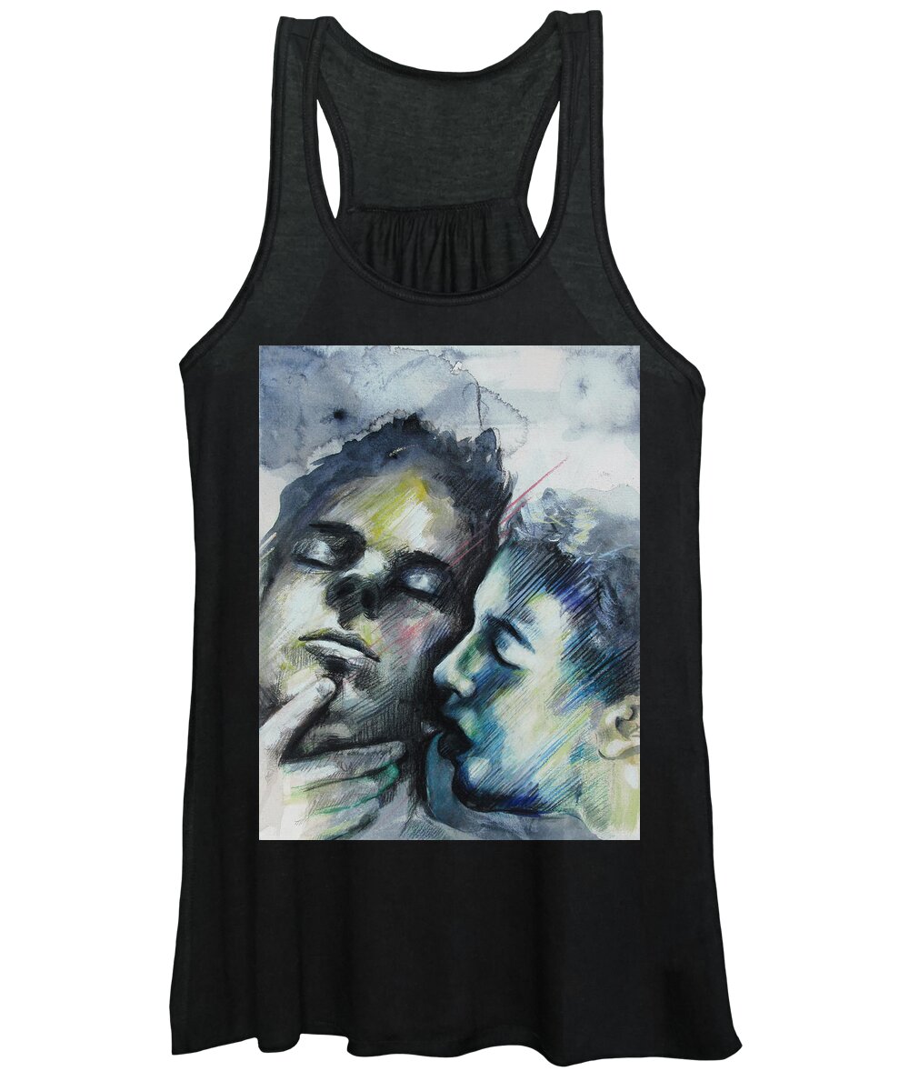 Contemporary Gay Artists Women's Tank Top featuring the painting Aquatic Dreams by Rene Capone