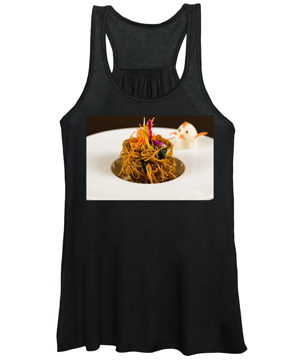 Asian Women's Tank Top featuring the photograph Asian Noodles by Raul Rodriguez