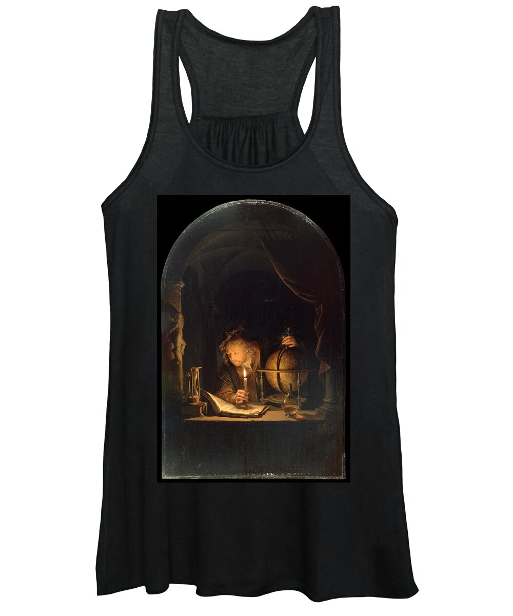 Gerrit Dou Women's Tank Top featuring the painting Astronomer by Candlelight by Gerrit Dou