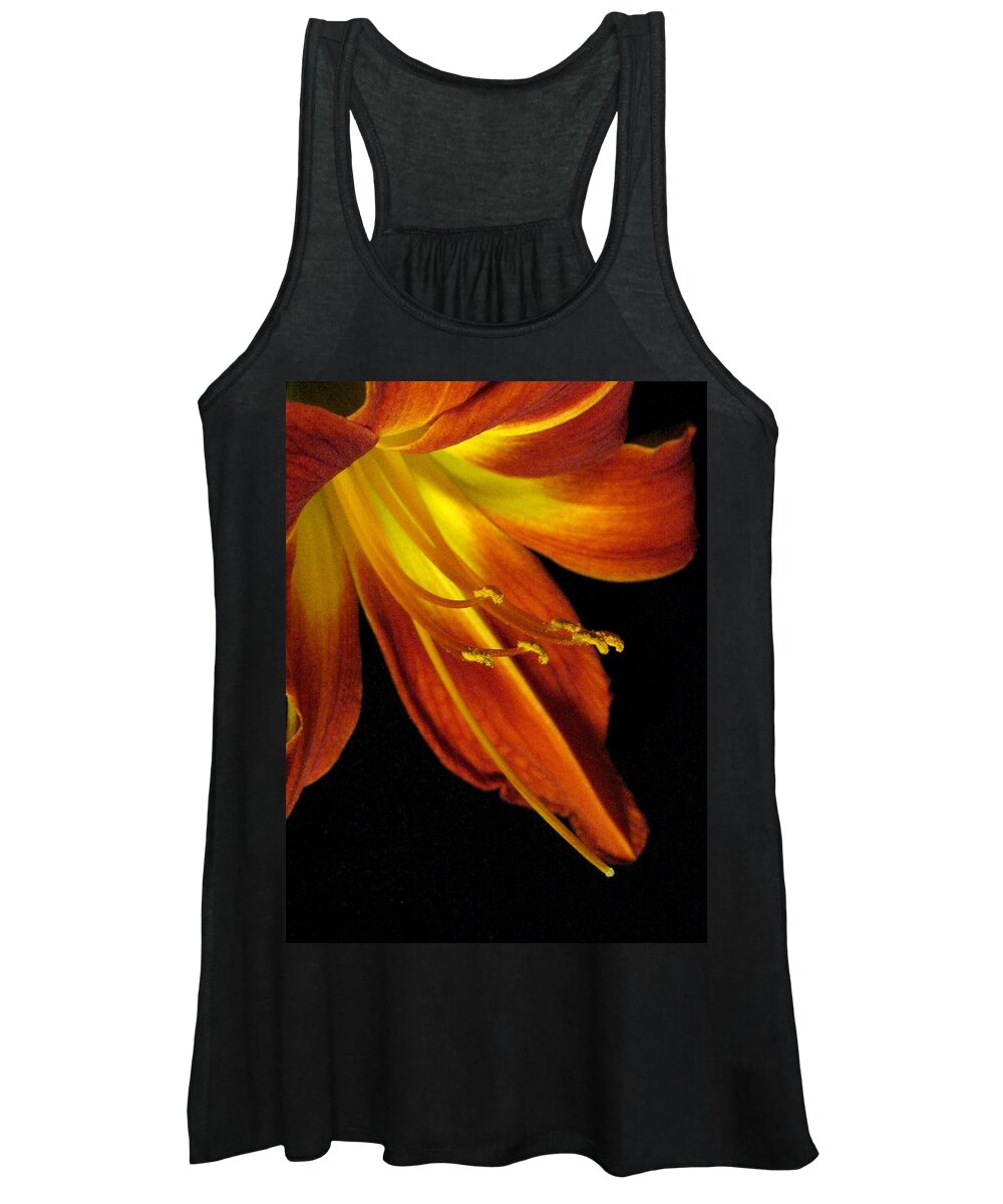 Red Women's Tank Top featuring the photograph August Flame Glory by Carolyn Jacob