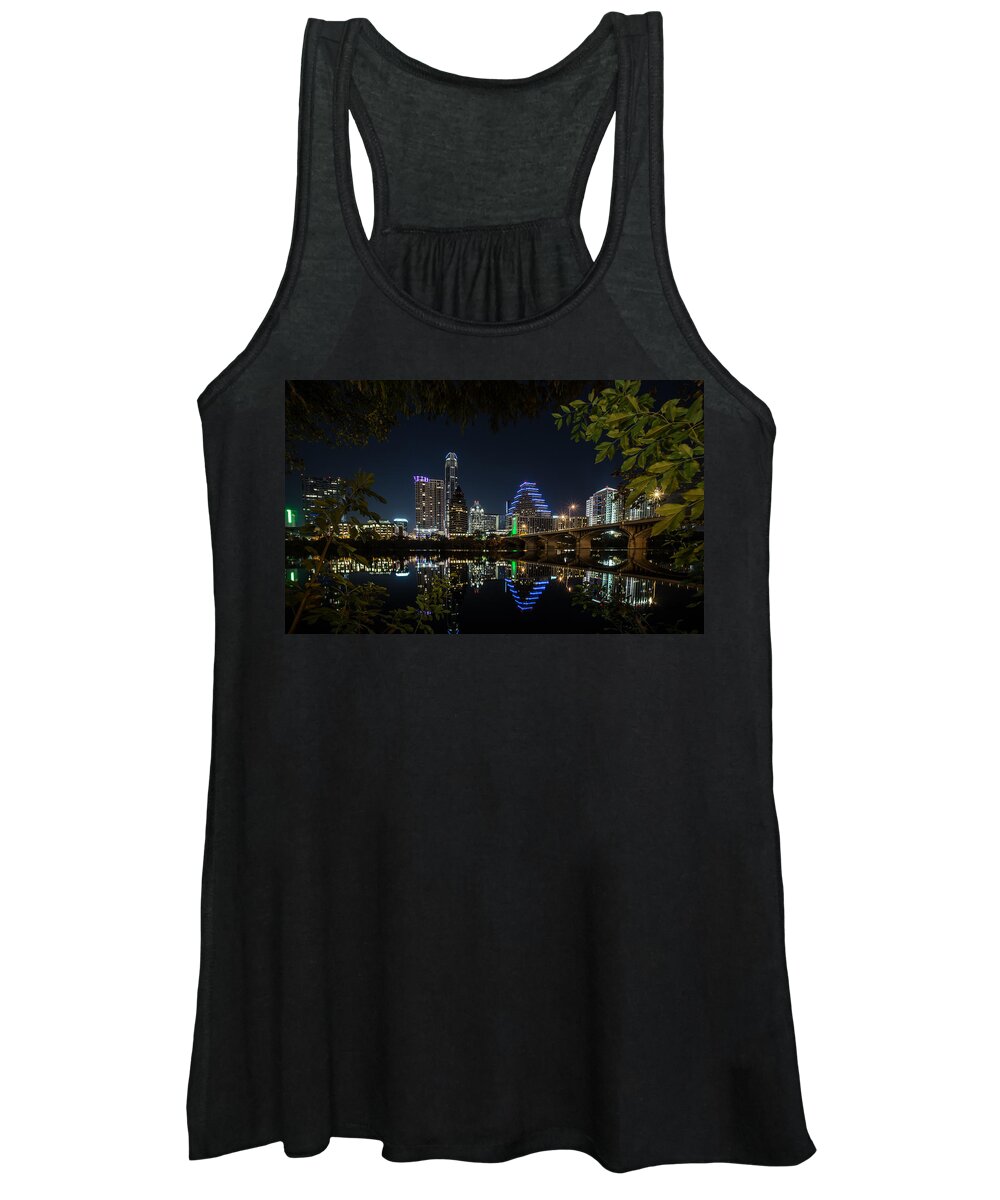 Austin Women's Tank Top featuring the photograph Austin Reflections by David Downs