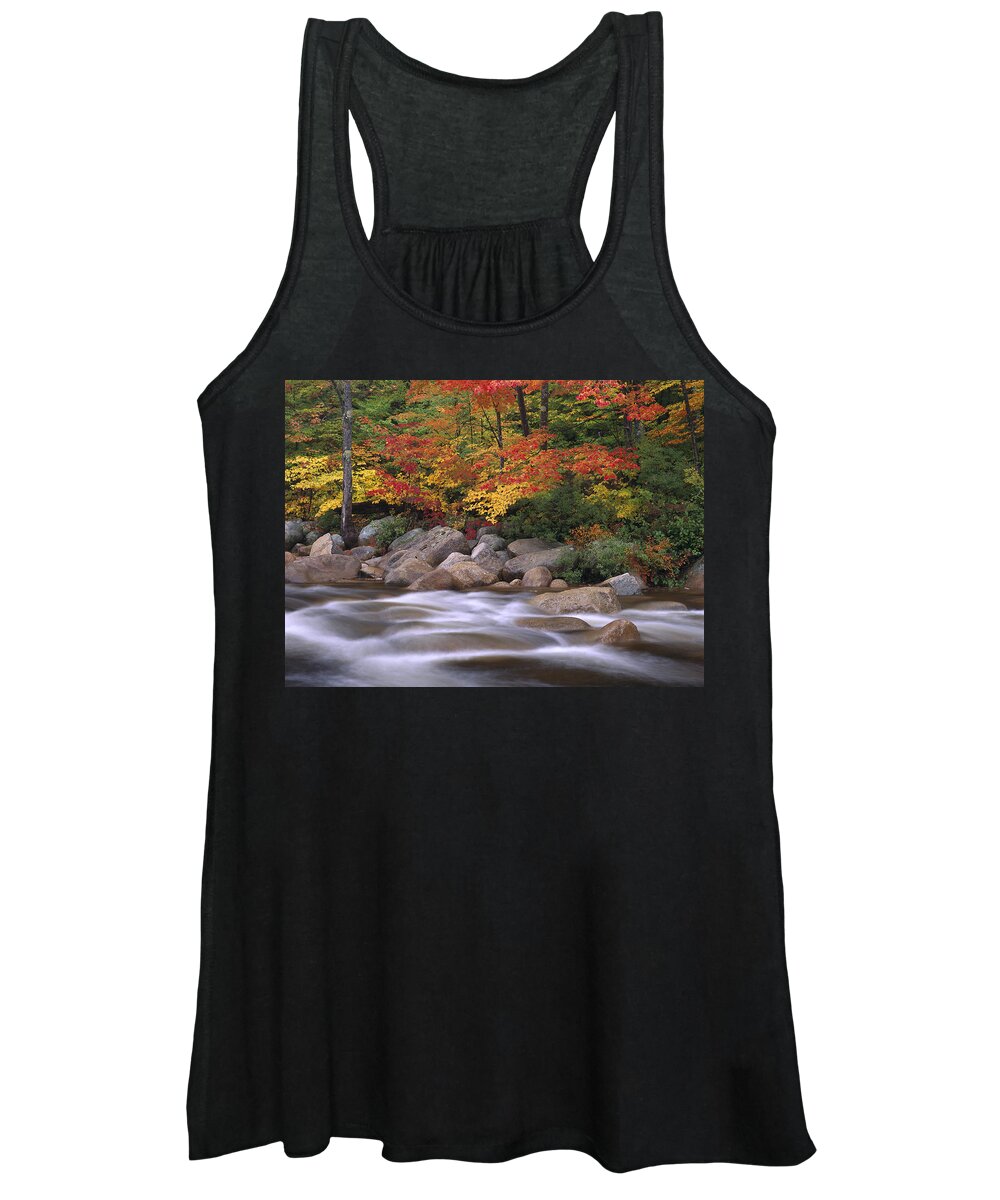 00193792 Women's Tank Top featuring the photograph Autumn Along Swift River by Tim Fitzharris